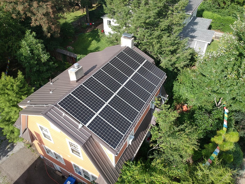 Asheville, North Carolina – Buncombe County solar panels drone photo